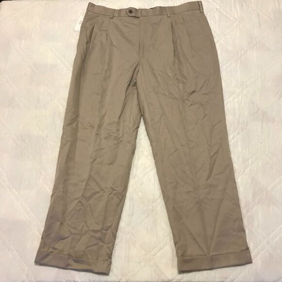 Stafford High-Twist Gabardine tan pants 40X29 nwt - Picture 1 of 5